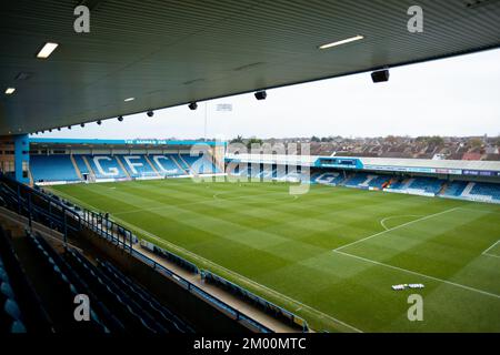 Ein allgemeiner Blick ins Innere des Bodens vor dem Sky Bet League Two Match im Priestfield Stadium, Gillingham. Foto: Samstag, 3. Dezember 2022. Stockfoto