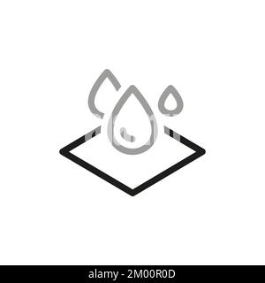 Einfaches Symbol für wasserdichte Vektorlinie und Wate-bezogene Vektorlinie. Enthält Symbole wie Feuchtigkeitsbeständigkeit. Stock Vektor