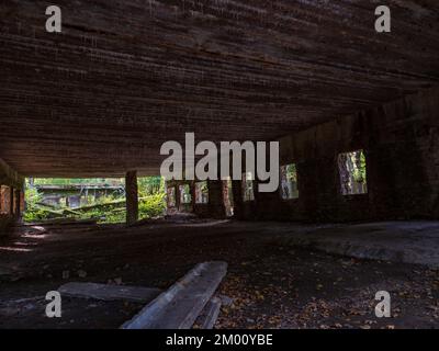 Ketrzyn, Polen - Juli 2019 Wolfsschanze war Adolf Hitlers erstes Militärhauptquartier an der Ostfront im Zweiten Weltkrieg Wolfsschanze, Wolfschanze. Kętr Stockfoto