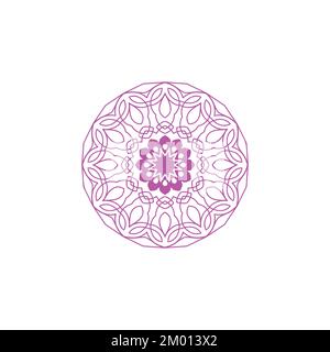 Rosafarbene Mandala-Vektorvorlage auf weißem Hintergrund Stock Vektor