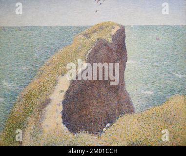 Le Bec du Hoc, Grandcamp, vom französischen Post-Impressionisten-Maler Georges Seurat in der National Gallery, London, Großbritannien Stockfoto