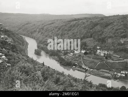 Oldtimer-Foto - 1931 - Symonds View von Yat Rock, River Wye, Derbyshire Stockfoto