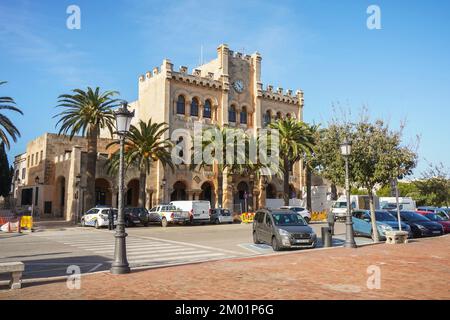 Rathaus in der spanischen Stadt Ciutadella, Menorca, Balearen, Spanien. Stockfoto