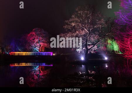 Harrogate, Großbritannien - 02.. Dezember 2022. Glow Festival im RHS Harlow Carr. Kredit: Jill ODonnell/Alamy Live News Stockfoto