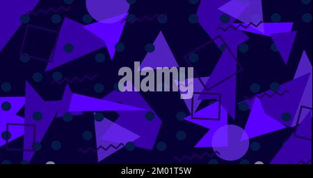 Dunkelblauer abstrakter geometrischer Hintergrund mit Formmuster. Stockfoto