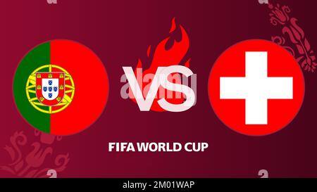 Fußballspiel Portugal gegen Schweiz FIFA Fußball-Weltmeisterschaft Katar 2022, Portugal gegen Schweiz, Eriwan, Armenien - 2022. Dezember 03 Stockfoto