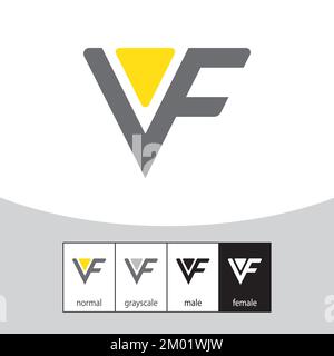 Logo mit V- und F-Buchstaben. - Vektor. Vektordarstellung Stock Vektor