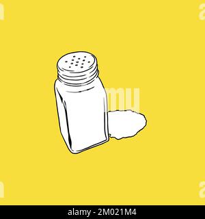 Salt-Symbol. Detailzeichnung, Fast-Food-Konzept, Skizze und Vintage-Stil. - Vektor. Vektordarstellung Stock Vektor