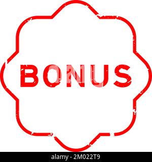 Grunge rot Bonus Wort Gummi Siegel Stempel auf weißem Hintergrund Stock Vektor
