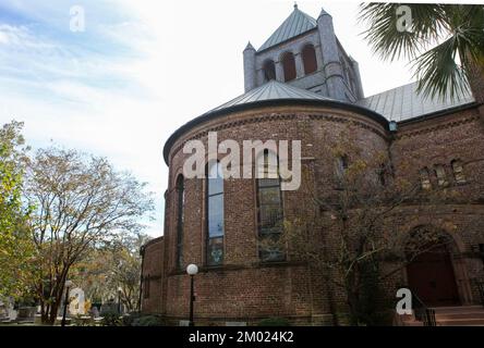 Blick auf die Circular Congregational Church in Charleston, South Carolina Stockfoto