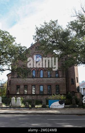 Blick auf die Circular Congregational Church in Charleston, South Carolina Stockfoto