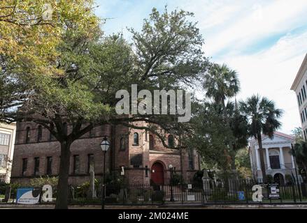 Blick auf die Circular Congregational Church in Charleston, South Carolina Stockfoto