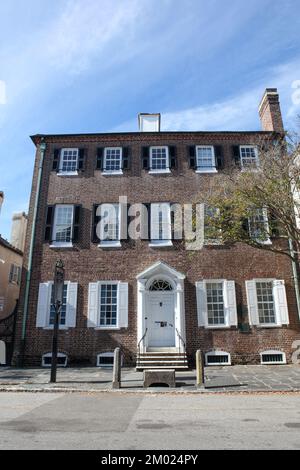 Blick auf das Heyward-Washington-Haus in Charleston, South Carolina Stockfoto