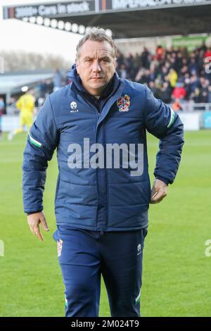 Northampton, Großbritannien. 3.. Dezember 2022 Tranmere Rovers Manager Micky Mellon vor dem Sky Bet League 2 Spiel zwischen Northampton Town und Tranmere Rovers im PTS Academy Stadium in Northampton am Samstag, den 3.. Dezember 2022. (Kredit: John Cripps | MI News) Kredit: MI News & Sport /Alamy Live News Stockfoto