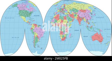 Politische Karte des Weltvektors Stock Vektor