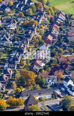 Luftaufnahme, Arbeiterkolonie Maximilian, Schäferstraße, Uentrop, Hamm, Ruhrgebiet, Nordrhein-Westfalen, Deutschland, DE, Europa, Grundsteuer Stockfoto