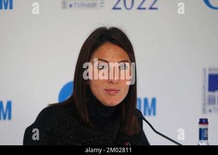 Sankt Petersburg, Russland. 03.. Dezember 2022. Anastasia Myskina aus der Russischen Föderation, gesehen während einer Pressekonferenz über die Trophäen des internationalen Tennisturniers des nördlichen Palmyra 2022. (Foto: Maksim Konstantinov/SOPA Image/Sipa USA) Guthaben: SIPA USA/Alamy Live News Stockfoto