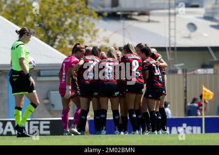 Sydney, Australien. 03.. Dezember 2022. Das Wanderers-Team trifft sich vor dem Spiel zwischen Wanderers und dem FC Sydney am 3. Dezember 2022 im Marconi Stadium in Sydney, Australien. Credit: IOIO IMAGES/Alamy Live News Stockfoto