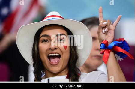 Al Rayyan, Katar. 03.. Dezember 2022. Fan USAAl Rayyan, 03.12.2022, FIFA Fussball WM 2022 in Katar, Achtelfinale, Niederlande - USA/Pressinphoto/Sipa USAPHOTO Guthaben: SIPA USA/Alamy Live News Stockfoto