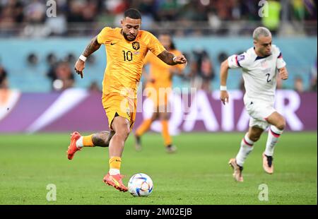 Al Rayyan, Katar. 03.. Dezember 2022. Memphis Depay (Niederlande)Al Rayyan, 03.12.2022, FIFA Fussball WM 2022 in Katar, Achtelfinale, Niederlande - USA/Pressinphoto/Sipa USAPHOTO Guthaben: SIPA USA/Alamy Live News Stockfoto