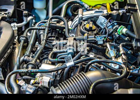 POZNAN, POLEN - 2. Sep. 2022: Ford Puma 1,0 EcoBoost Hybridmotor Stockfoto