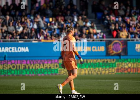 Barcelona, Spanien, 4tth. Dezember 2022: Sandra Panos in Aktion während des Finetwork Liga F-Spiels zwischen FC Barcelona Femeni gegen Real Sociedad im Estadi Johan Cruyff, Barcelona (Unnati Naidu/SPP) Kredit: SPP Sport Press Photo. Alamy Live News Stockfoto