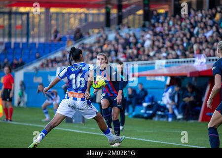 Barcelona, Spanien, 4tth. Dezember 2022: Gaby Garcia in Aktion während des Finetwork Liga F-Spiels zwischen dem FC Barcelona Femeni gegen Real Sociedad im Estadi Johan Cruyff, Barcelona (Unnati Naidu/SPP) Kredit: SPP Sport Press Photo. Alamy Live News Stockfoto