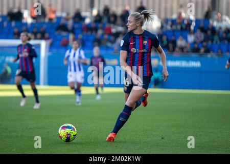 Barcelona, Spanien, 4tth. Dezember 2022: Fridolina Rolfo in Aktion während des Finetwork Liga F-Spiels zwischen dem FC Barcelona Femeni gegen Real Sociedad im Estadi Johan Cruyff, Barcelona (Unnati Naidu/SPP) Kredit: SPP Sport Press Photo. Alamy Live News Stockfoto