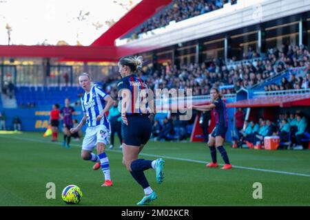 Barcelona, Spanien, 4tth. Dezember 2022: MAPI Leon in Aktion während des Finetwork Liga F-Spiels zwischen FC Barcelona Femeni gegen Real Sociedad im Estadi Johan Cruyff, Barcelona (Unnati Naidu/SPP) Kredit: SPP Sport Press Photo. Alamy Live News Stockfoto