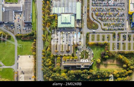 Luftaufnahme, Mercure Hotel Kamen Unna, Kreisparkplatz, Industriegebiet Unna/Kamen, Südkam, Kamen, Ruhrgebiet, Nordrhein-Westfalen, Deutschland Stockfoto