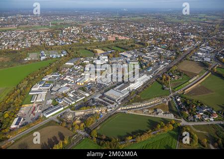 Luftaufnahme, Südkamener Spange, Baustelle mit Neubau, Verbindung zur Dortmunder Straße und Westicker Straße, geplante Baustelle A Stockfoto