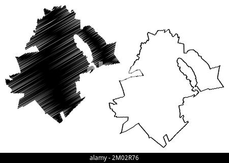 Nuevo ideal Gemeinde (Estado Libre y Soberano de Durango, Mexiko, Vereinigte mexikanische Staaten) Kartenvektordarstellung, Skizze Nuevo ideal Karte Stock Vektor