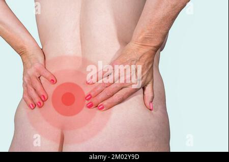 Schmerzen in den Lendenwirbeln Stockfoto