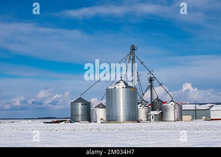 Silos in Saint-Guillaume, Quebec, Kanada Stockfoto