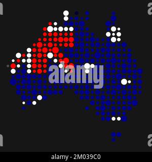 Abgeleitete Musterabbildung für Australien Map Silhouette mit Pixeln Stock Vektor