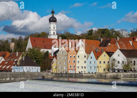 Altstadt von Landsberg am Lech in Oberbayern Stockfoto