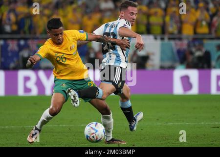 DOHA (KATAR), 03/12/2022 - WELTMEISTERSCHAFT/ARGENTINIEN gegen AUSTRALIEN - Spiel zwischen den Teams Argentiniens gegen Australien für die Runde 16 der Katar 2022/FIFA Weltmeisterschaft, im Ahmad bin Ali Stadium, in Doha, diesen Samstag (03). Foto: Alexandre Brum/AG. Rahmen 31119 (Alexandre Brum/AG. Enquadrar/SPP) Kredit: SPP Sport Press Photo. Alamy Live News Stockfoto