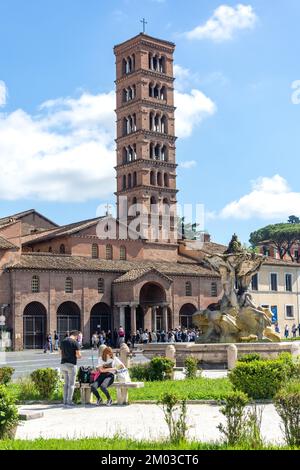 Kirche Santa Maria in Cosmedin, Piazza della Bocca della Verità, Forum Boarium, Ripa, Rom (Roma), Region Latium, Italien Stockfoto