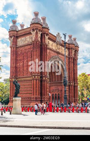 Arco de Triunfo de Barcelona und Promenade Passeig de Lluis Companys, Barcelona, Katalonien, Spanien, Europa Stockfoto