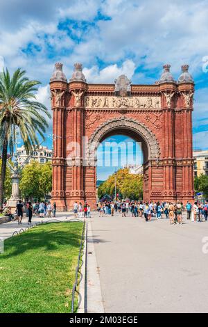 Arco de Triunfo de Barcelona und Promenade Passeig de Lluis Companys, Barcelona, Katalonien, Spanien, Europa Stockfoto