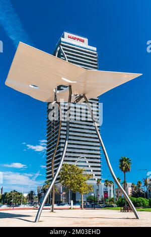 Die Skulptur David und Goliath von Antoni Llena in Barcelona, Spanien, Europa Stockfoto