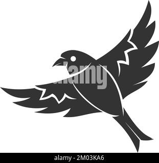 finch-Vogel-Logo-Vorlage Symbol Illustration Markenidentität Stock Vektor