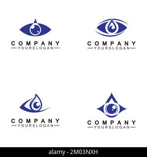 Design-Vorlage für Augentropfen-Logo-Symbole Stock Vektor