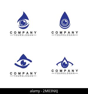 Design-Vorlage für Augentropfen-Logo-Symbole Stock Vektor