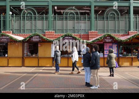 Christkindlmarket in Wrigley Field, Chicago, Illinois. Stockfoto