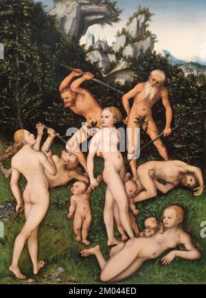 Primitive Menschen vom deutschen Renaissance-Maler Lucas Cranach der Ältere in der National Gallery, London, Großbritannien Stockfoto