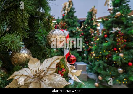 Einkaufszentrum mit Weihnachtsdekoration. Auckland. Stockfoto