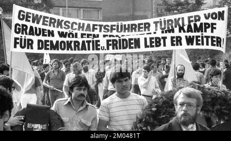 Der stille marsch der Türken, Anlass war der Mord an Gewerkschaftsführer Kemal Tuerkler in Istanbul. 24.07.1980, Köln, Deutschland, Europa Stockfoto