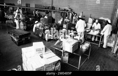 Die Arbeit der Molkerei Westmilch bei der Butterherstellung am 28.05.1980 in ihrem ford-Extertal, DEU, Deutschland, Herford, Europa Stockfoto