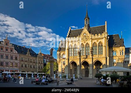 Rathaus auf dem Fischmarkt, Erfurt, Thüringen, Deutschland, Europa Stockfoto